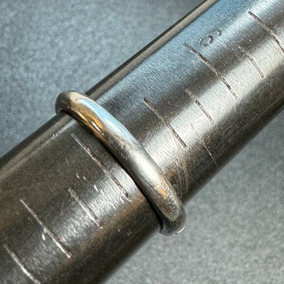 VTG Solid Sterling Silver 925 Half Round "Love" Wedding Band Ring Size 6.75 - Picture 7 of 9